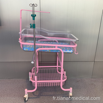 Lit de bébé en acier transparent pour hôpital